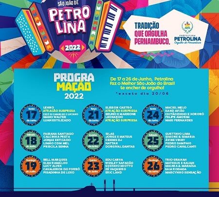 Confira as atrações musicais confirmadas para o São João de Petrolina