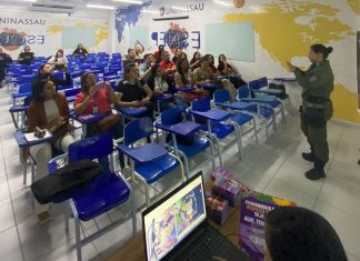 Policiais militares do 5ºBPM ministram palestra em faculdade de Petrolina (PE)