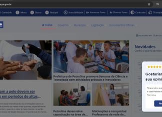 Prefeitura de Petrolina disponibiliza pesquisa sobre serviços oferecidos no site oficial
