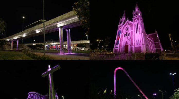 Monumentos de Petrolina ganham cor rosa para reforçar importância do combate ao câncer de mama
