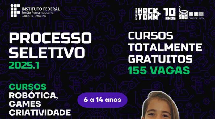IFSertãoPE abre processo seletivo para cursos gratuitos de programação, robótica e design voltados a crianças e adolescentes