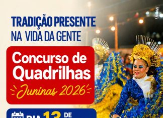 Sorteio define ordem de apresentações do Concurso de Quadrilhas Juninas 2026 com R$ 27,5 mil em premiação